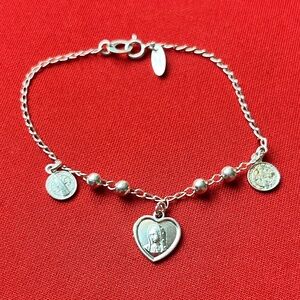 925‎ sterling silver womens catholic religions bracelet